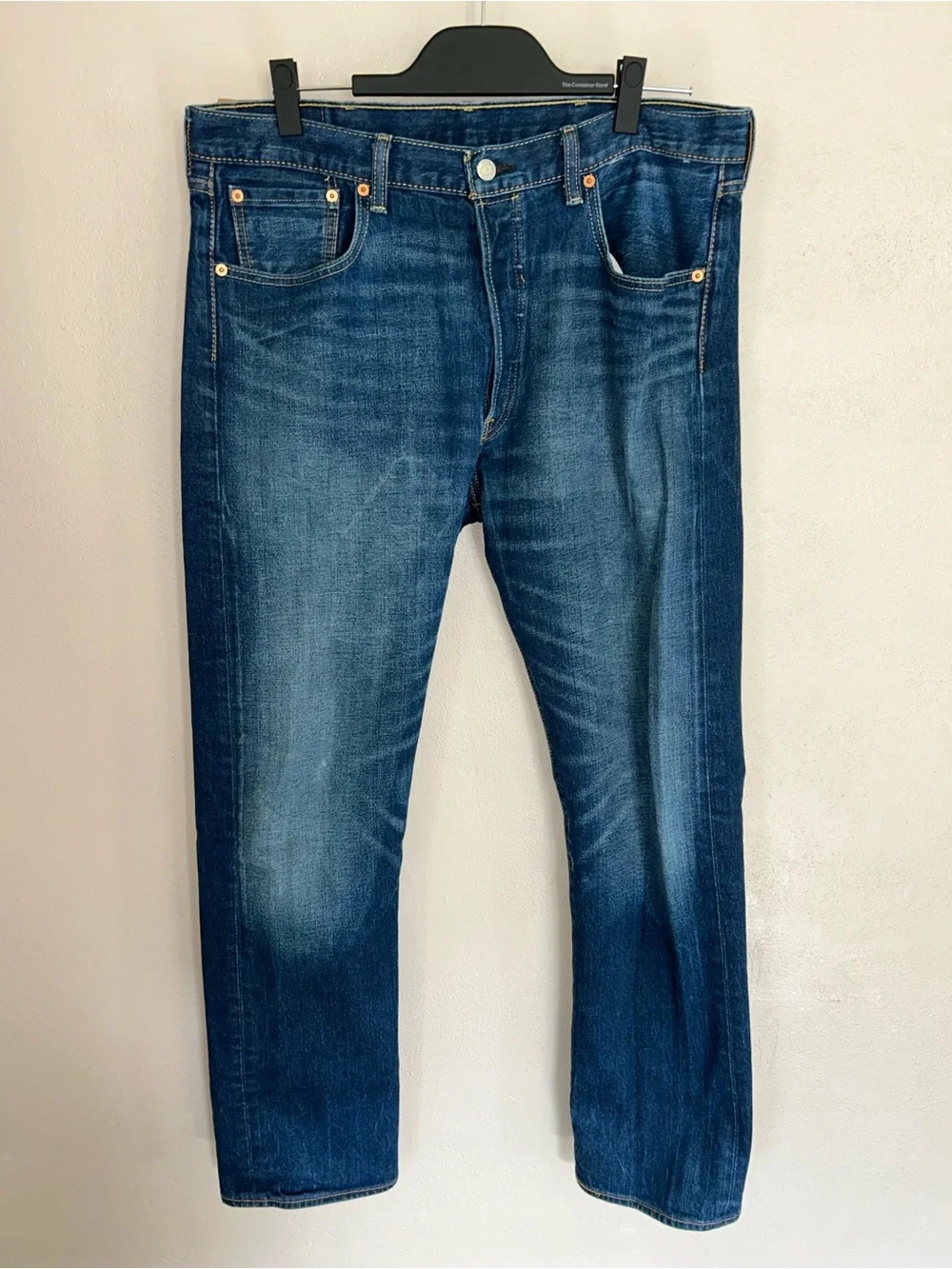 Levi's Straight-Leg Dark Indigo Denim Jeans 501 button fly